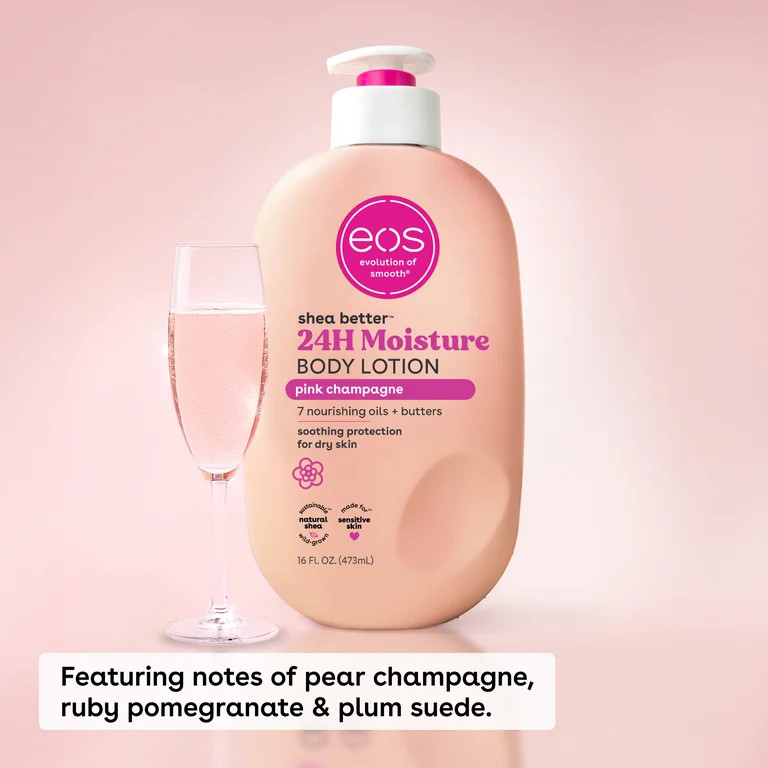 eos Shea Better Body Lotion for Dry Skin, Pink Champagne, 16 fl oz | Walmart (US)
