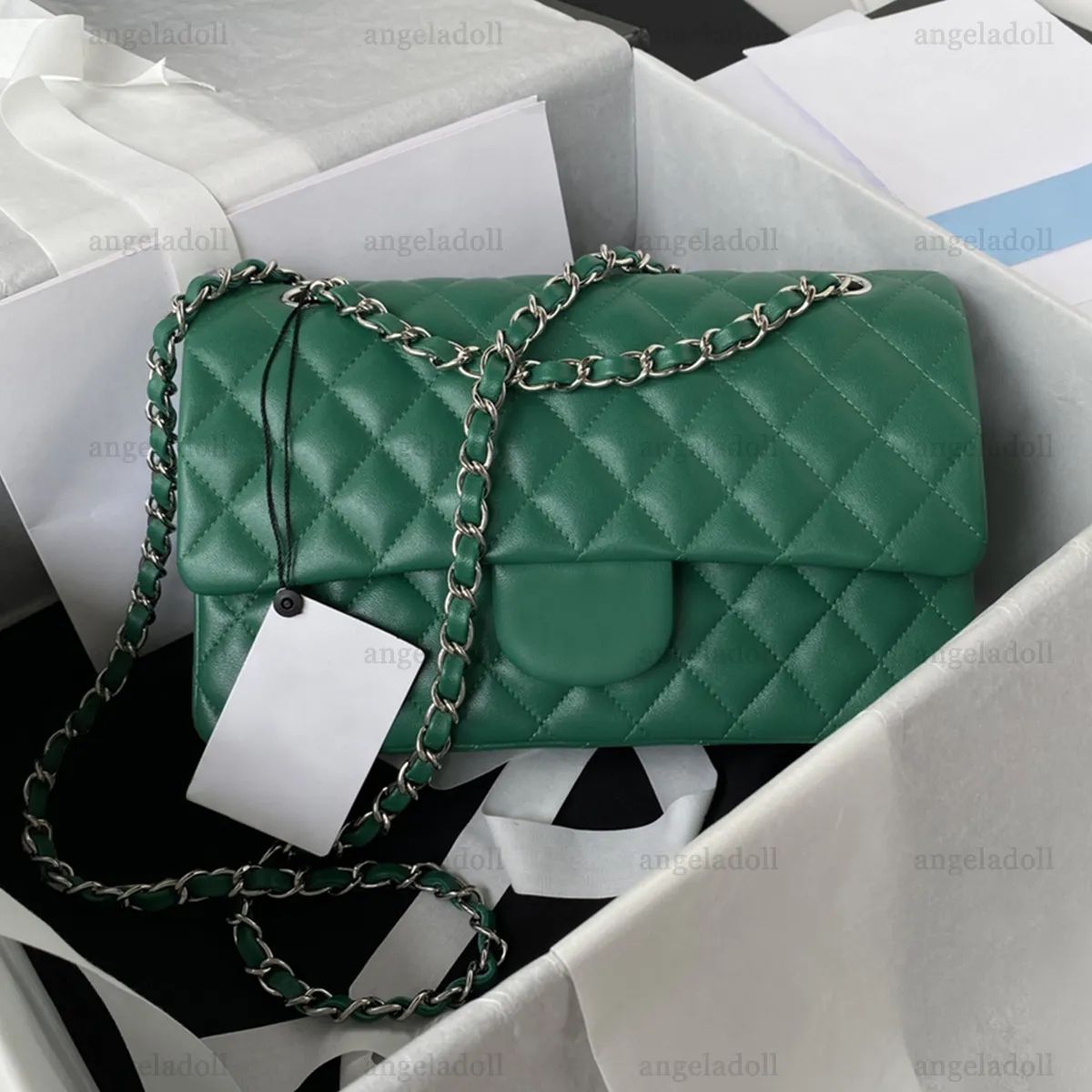 10A Mirror Quality Designer Classic Double Flap Bags 25cm Medium Womens Handbag Real Leather Cavi... | DHGate