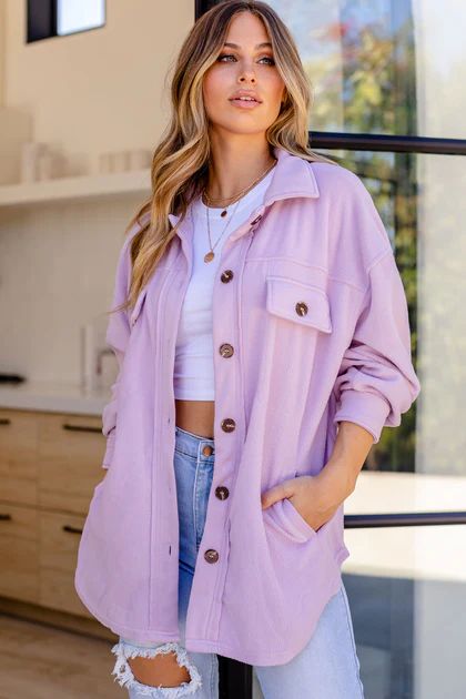 Ruby Lilac Button Down Shacket | Shop Priceless