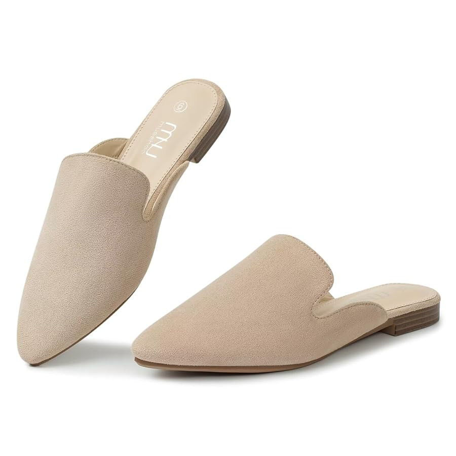 MUSSHOE All-Season Women's Mules：Pointed Toe Backless Loafers：Slip-on Dressy Comfortable Casu... | Amazon (US)