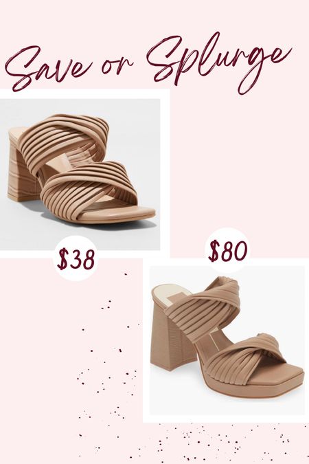 Save or splurge. The target heels $38 are very similar to the Dolce Vita heels that are on sale for $80 during the anniversary sale

#LTKshoecrush #LTKsalealert #LTKunder50