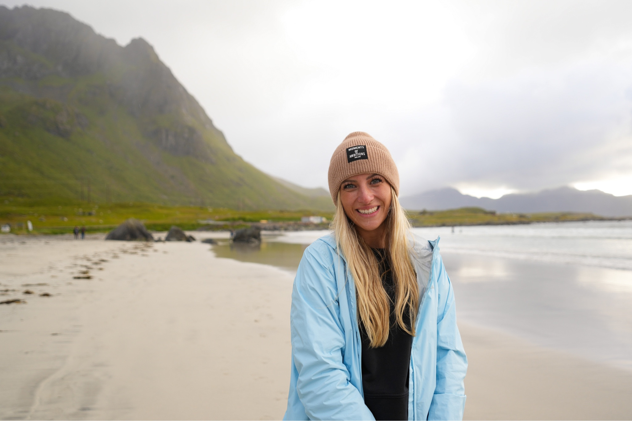 Lil beach outfit in Norway! Raincoat, beanie, and COMFORT! 