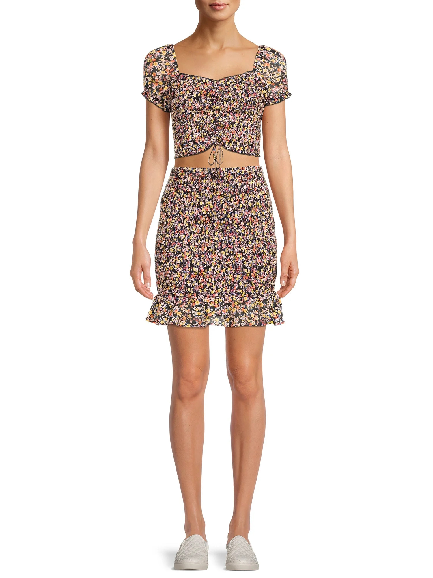 No Boundaries Juniors’ Top and Skirt Set, 2-Piece | Walmart (US)