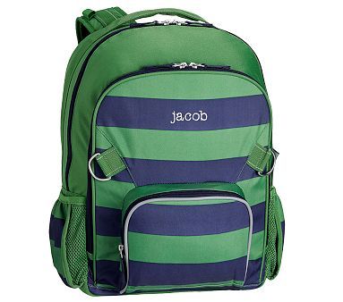 Fairfax Green/Navy Rugby Stripe Backpacks | Pottery Barn (US)