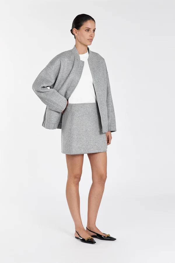 JERI SILVER WOOL MINI SKIRT | DISSH