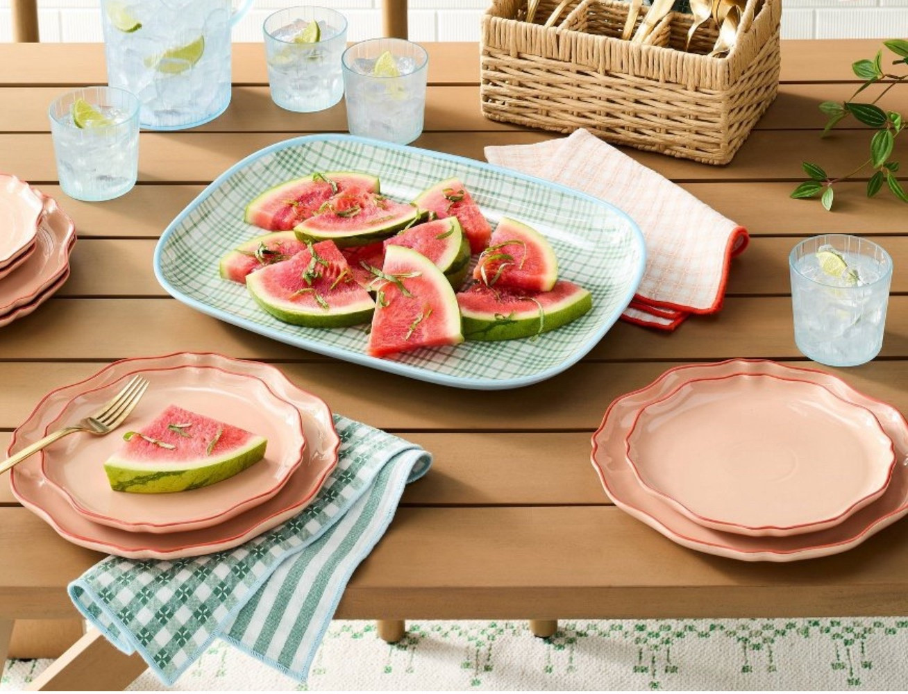 I LOVE these plates. They are a great weight and so charming! 

Best part, they are $5.99 each, but feel way more fancy! 