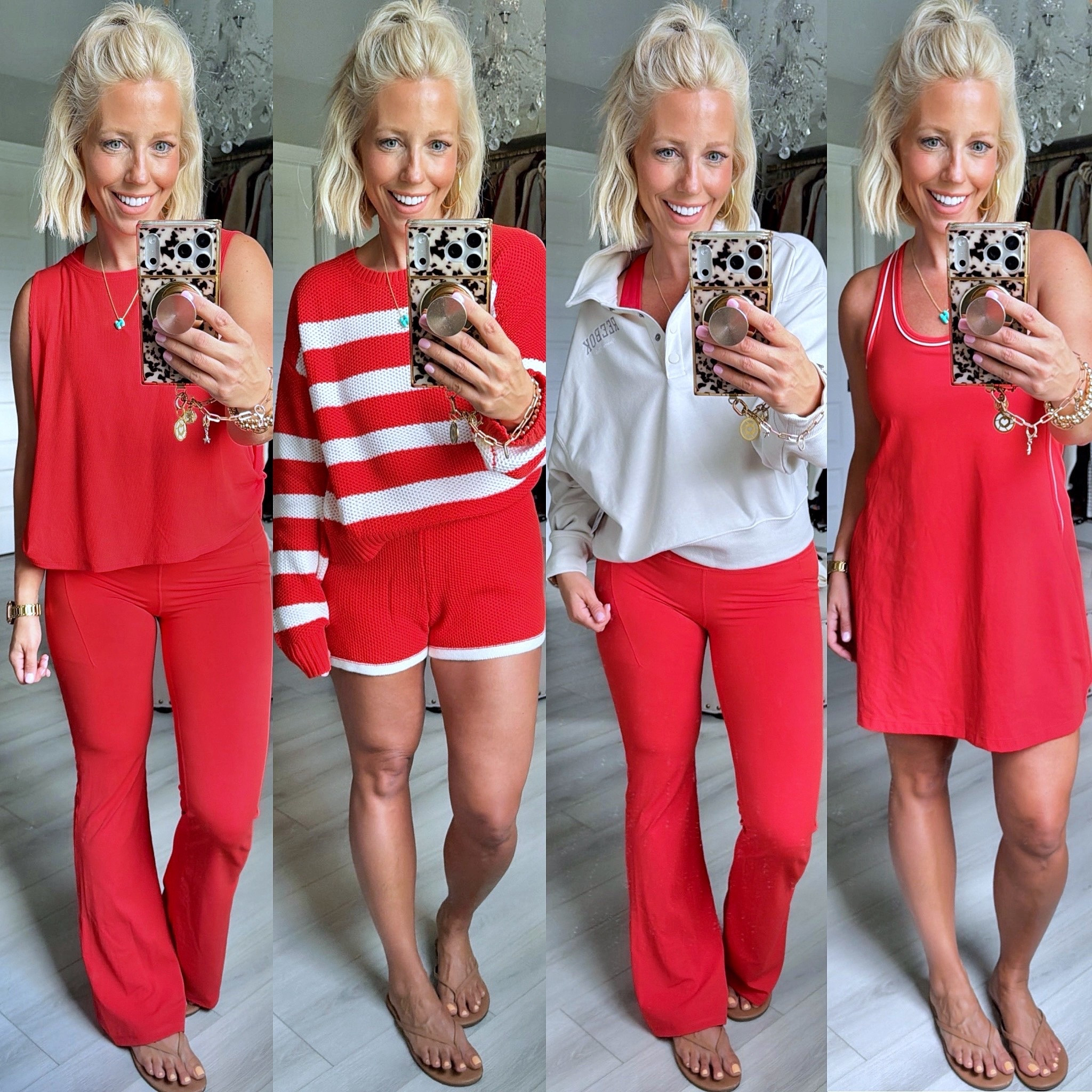 Loving red ❤️❤️❤️
⬇️⬇️⬇️
Legging small 
Tank and pullover medium
Dress and set medium 

#LTKSeasonal #LTKootd #LTKmomlife