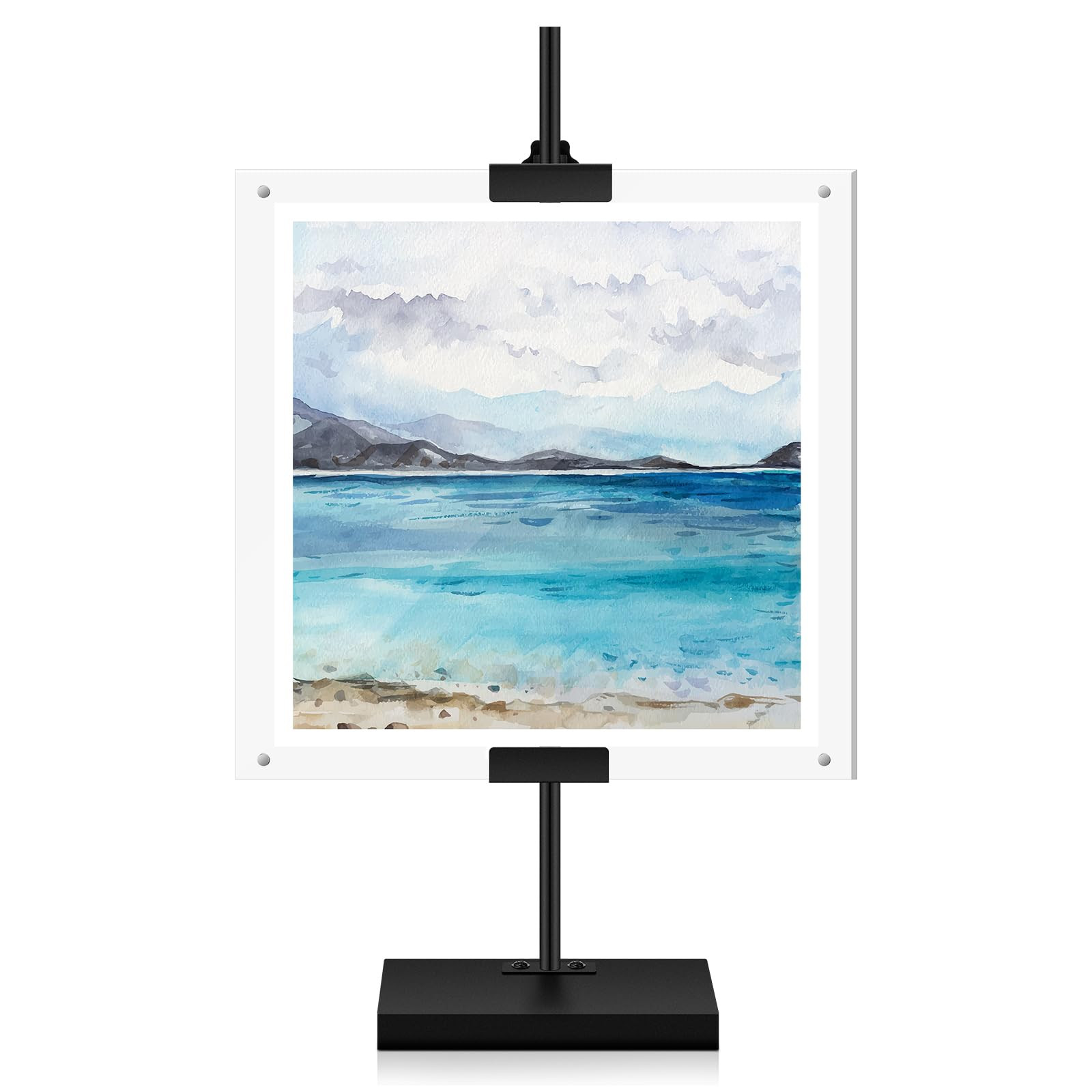 Adjustable Metal Easel Stand with Acrylic Floating Photo Frame 16.5" Tabletop Frame Stand for Dis... | Amazon (US)