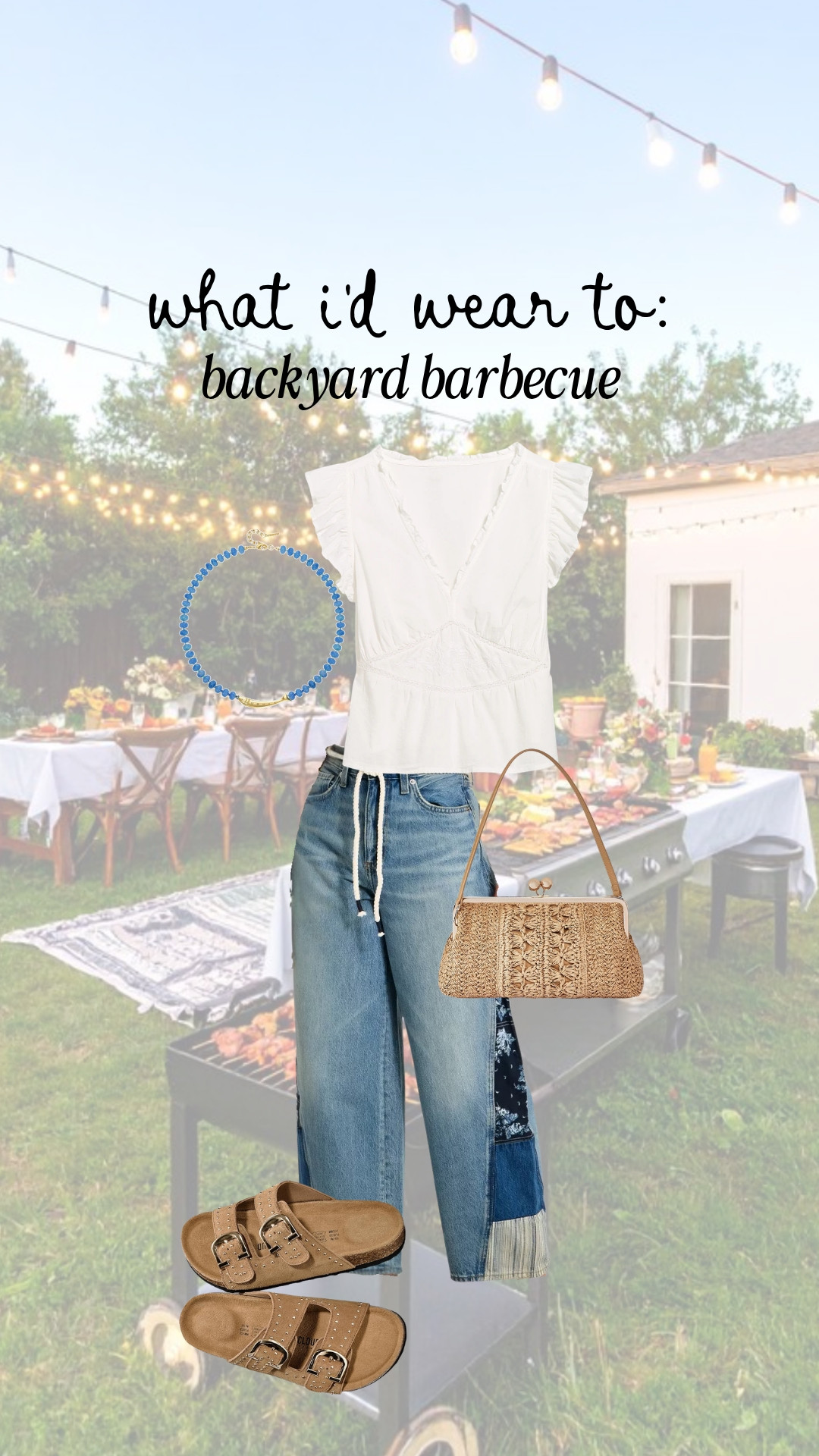 What I would wear to a backyard barbecue! Obsessed with adding a colorful beaded necklace to my summer looks!

anti-pooch outfits, summer accessories, trendy purse 

 #LTKootd #LTKmomlife #LTKMidsize