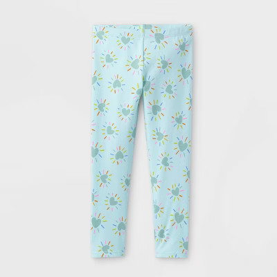 Toddler Girls' Rainbow Heart Leggings - Cat & Jack™ Mint | Target