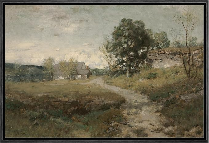 wall26 Framed Canvas Print Wall Art Country Village Rustic Rural Landscape Nature Wilderness Illu... | Amazon (US)