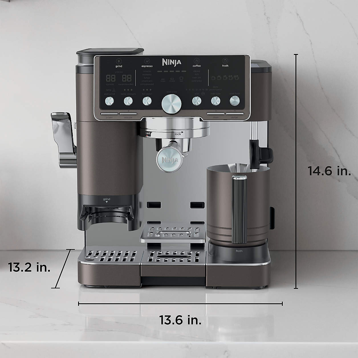 Ninja Luxe Café Pro Series Espresso Machine in Café Noir + Reviews | Crate & Barrel | Crate & Barrel