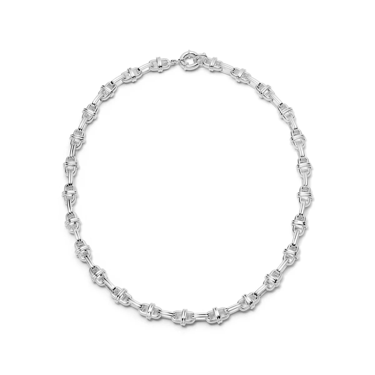 Polly Lock Chain Necklace Silver Plate | Daisy London Jewellery