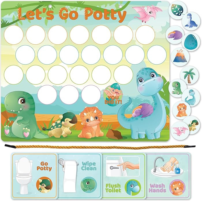Bright Seed Reusable Magnetic Dinosaurs Potty Training Chart, Potty Training for Boys, Potty Trai... | Amazon (US)