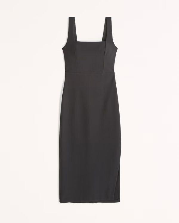 Squareneck Midi Dress | Abercrombie & Fitch (US)