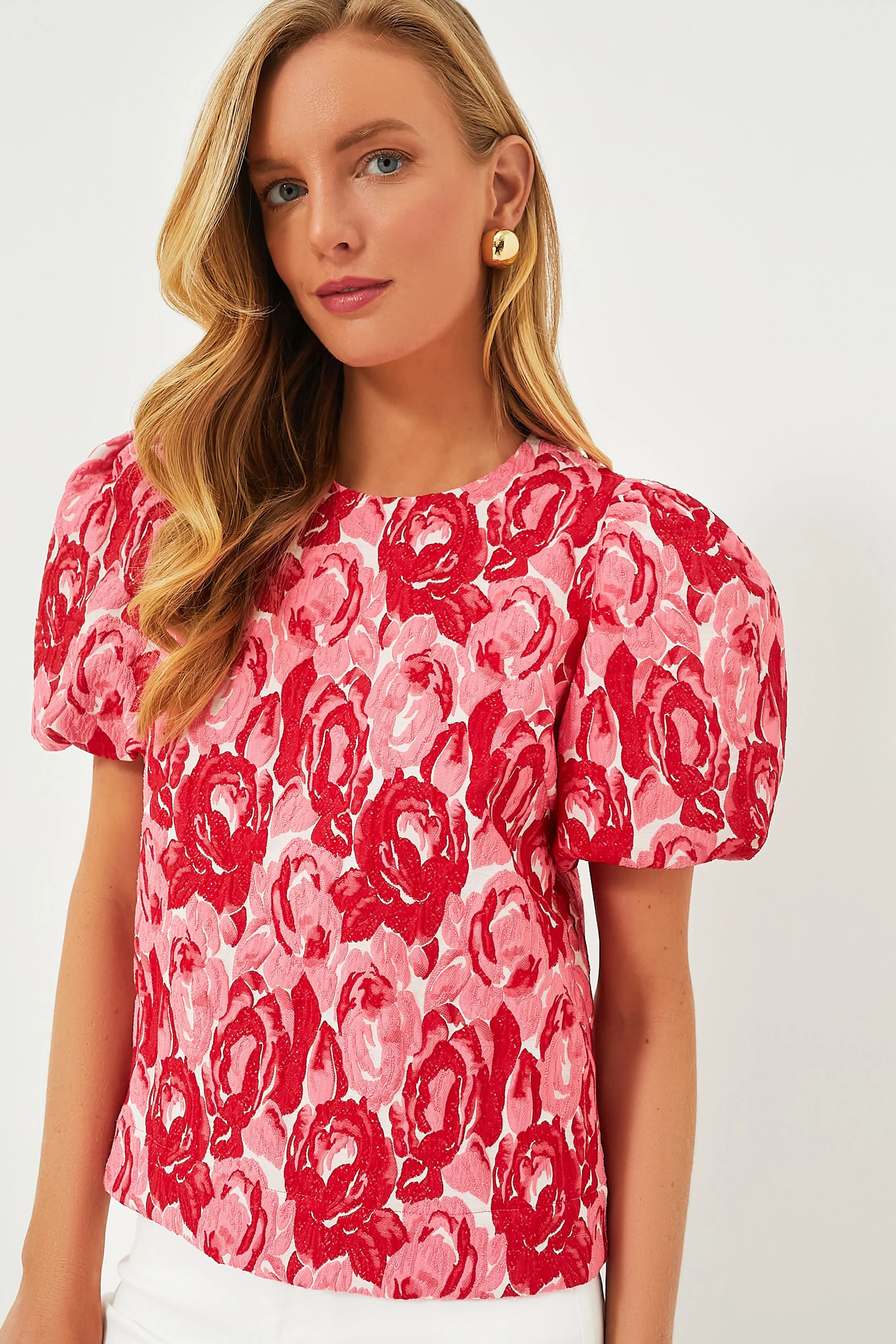 Rose Jacquard Lyla Blouse | Tuckernuck (US)