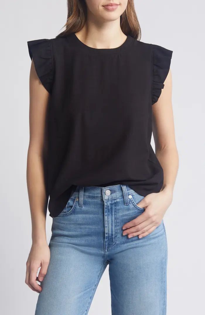 Wit & Wisdom Ruffle Sleeve Top | Nordstrom | Nordstrom