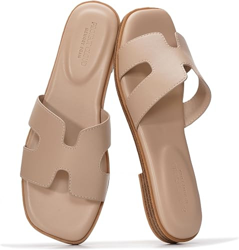 Project Cloud 100% Genuine Leather Sandals Women Flats For Women (Jannel) | Sandals for Women Fas... | Amazon (US)