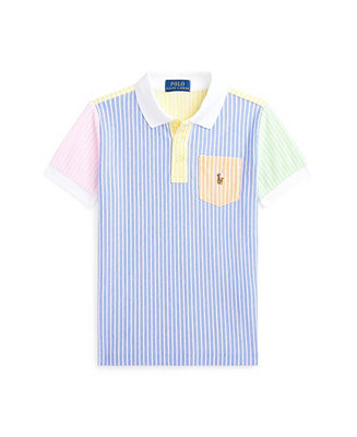 Toddler and Little Boys Striped Oxford Mesh Polo Shirt | Macy's
