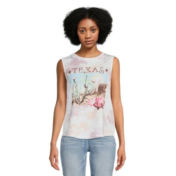 Time and Tru Women's Destination Graphic Print Tank Top | Walmart (US)