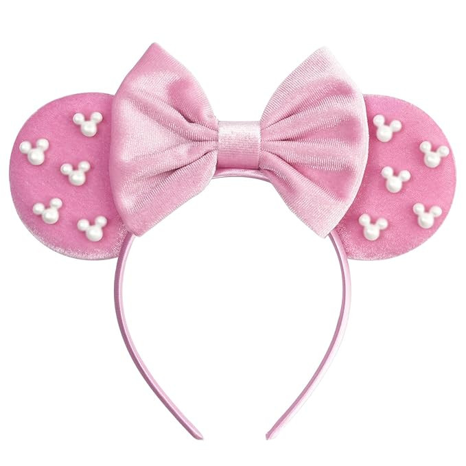 bianbaistar Pink Glitter Mouse Ears Headband,Princess Accessory for Valentine’s and Special Occ... | Amazon (US)