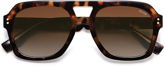SOJOS Retro Thick Polarized Aviator Sunglasses for Women Men, Large Trendy Bold Square Pilot Shad... | Amazon (US)