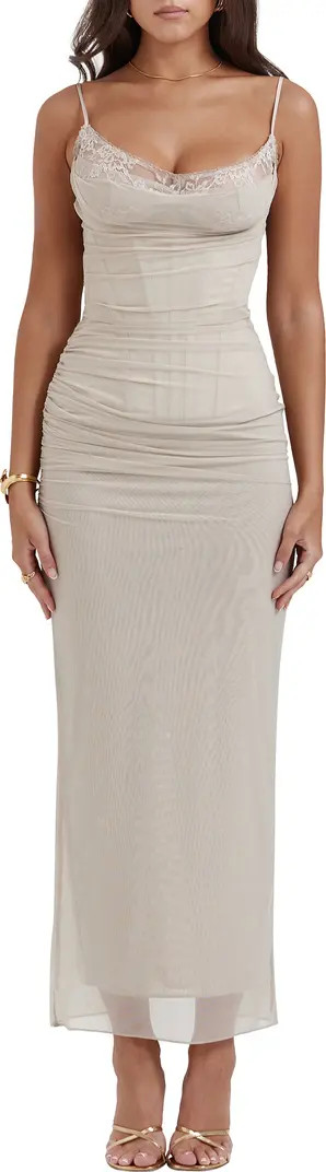 Nalini Mesh Corset Cocktail Dress | Nordstrom