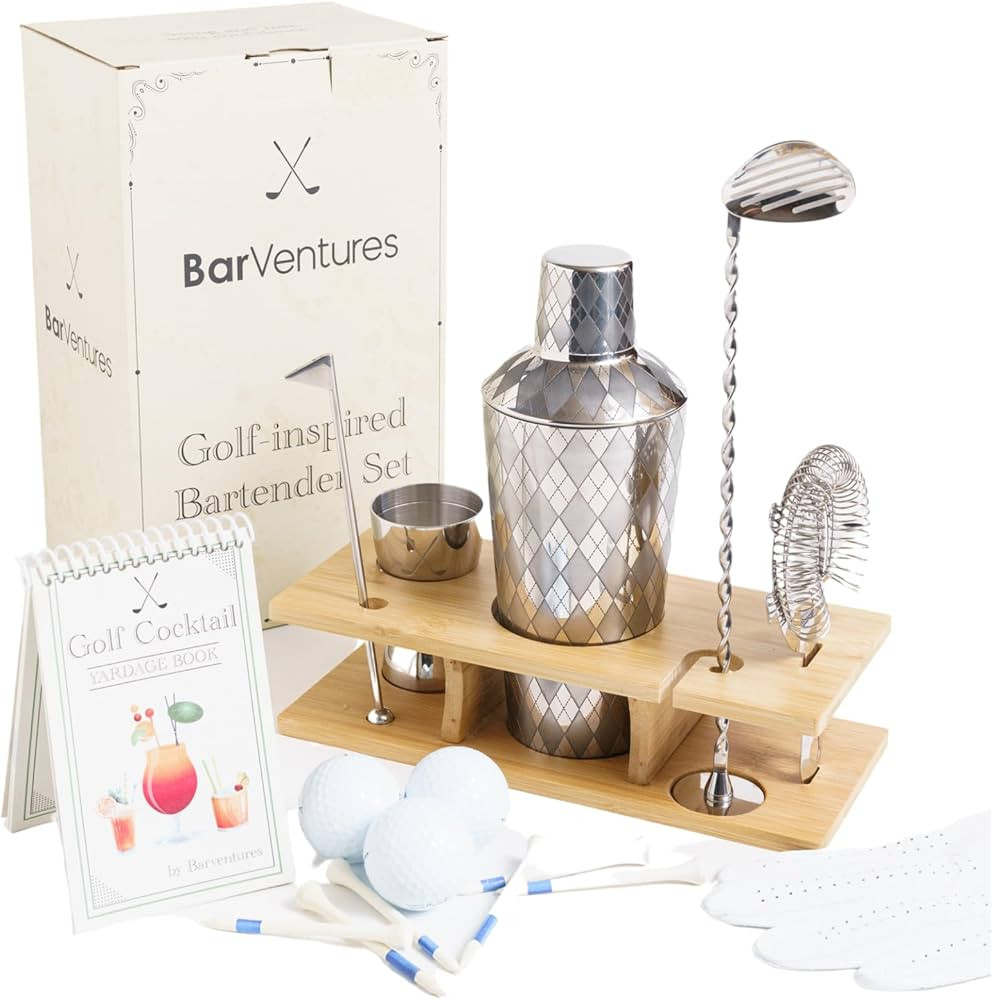 BarVentures Golf Inspired Mixology Bartender Kit ⏐ Bartender Golf Gifts Cocktail Set⏐ Golf Gi... | Amazon (US)