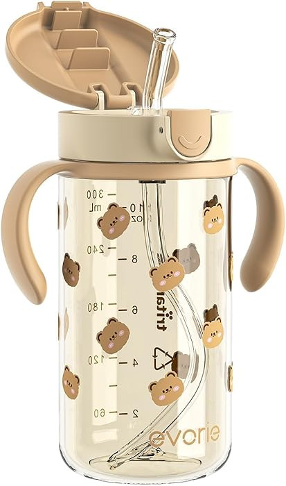 Evorie Tritan Spill Proof Toddler Straw Sippy Cup, 10 oz for Baby and Toddlers 1-3 Years Old, No ... | Amazon (US)