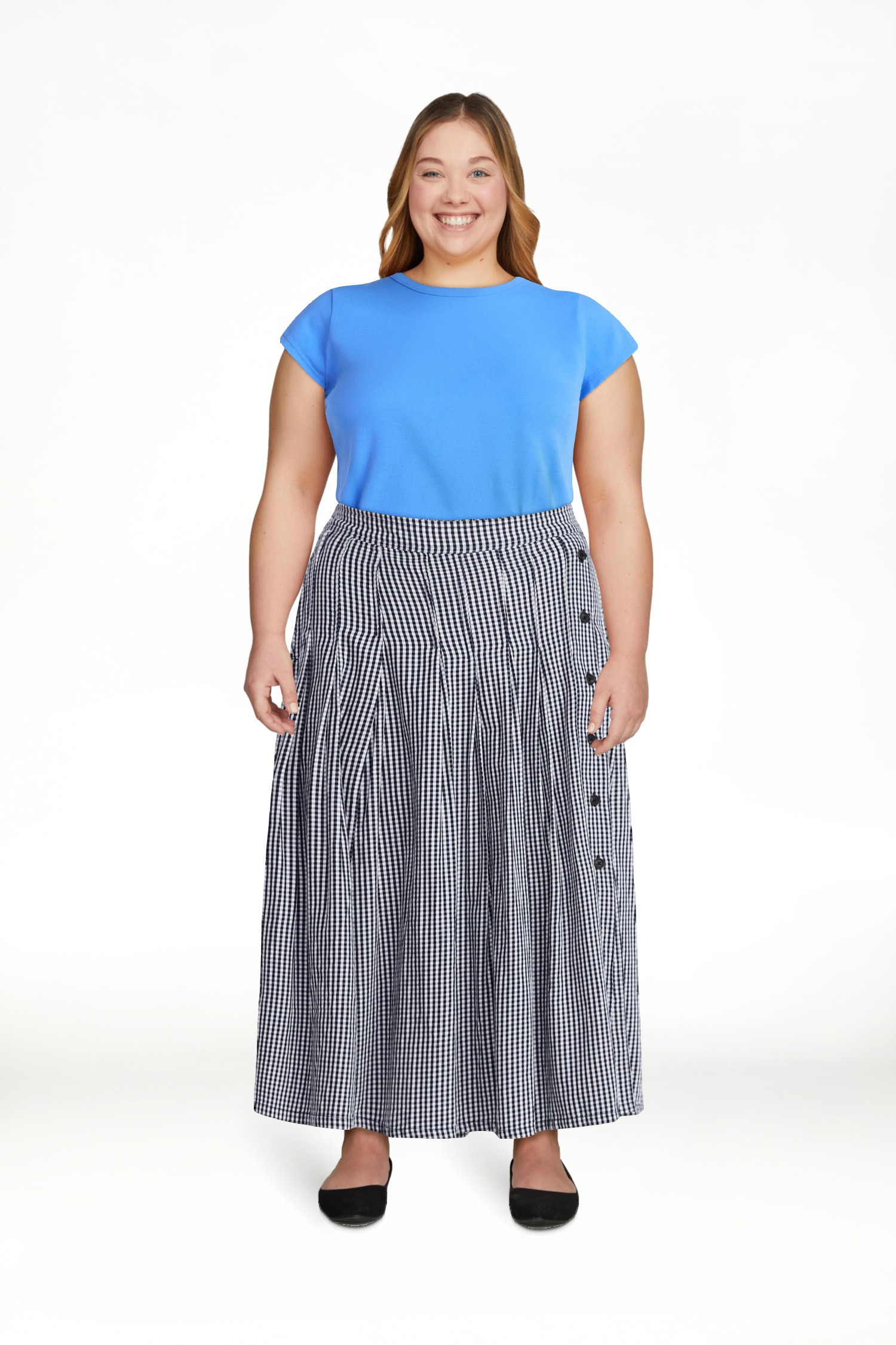Free Assembly Women's and Women's Plus Pleated Cotton Maxi Skirt, Sizes XS-4X | Walmart (US)