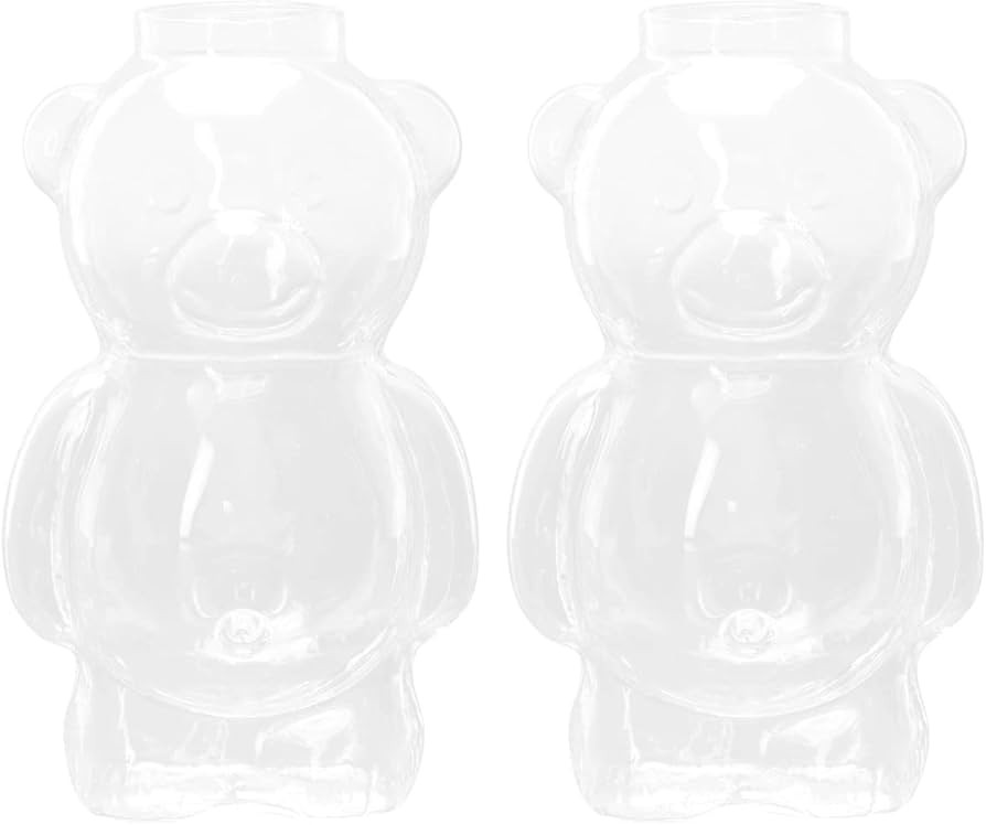 PRETYZOOM Bear Cocktail Glass Creative Bear Shape Glass Water Bottle Transparent Bear Shaped Beer... | Amazon (US)