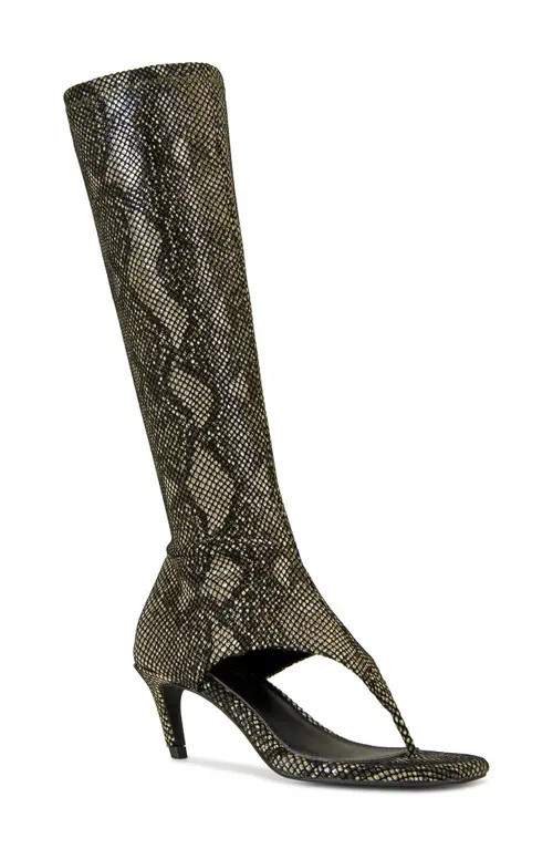 AZALEA WANG Cecile Animal Print Sandal in Blacksnake at Nordstrom, Size 6.5 | Nordstrom