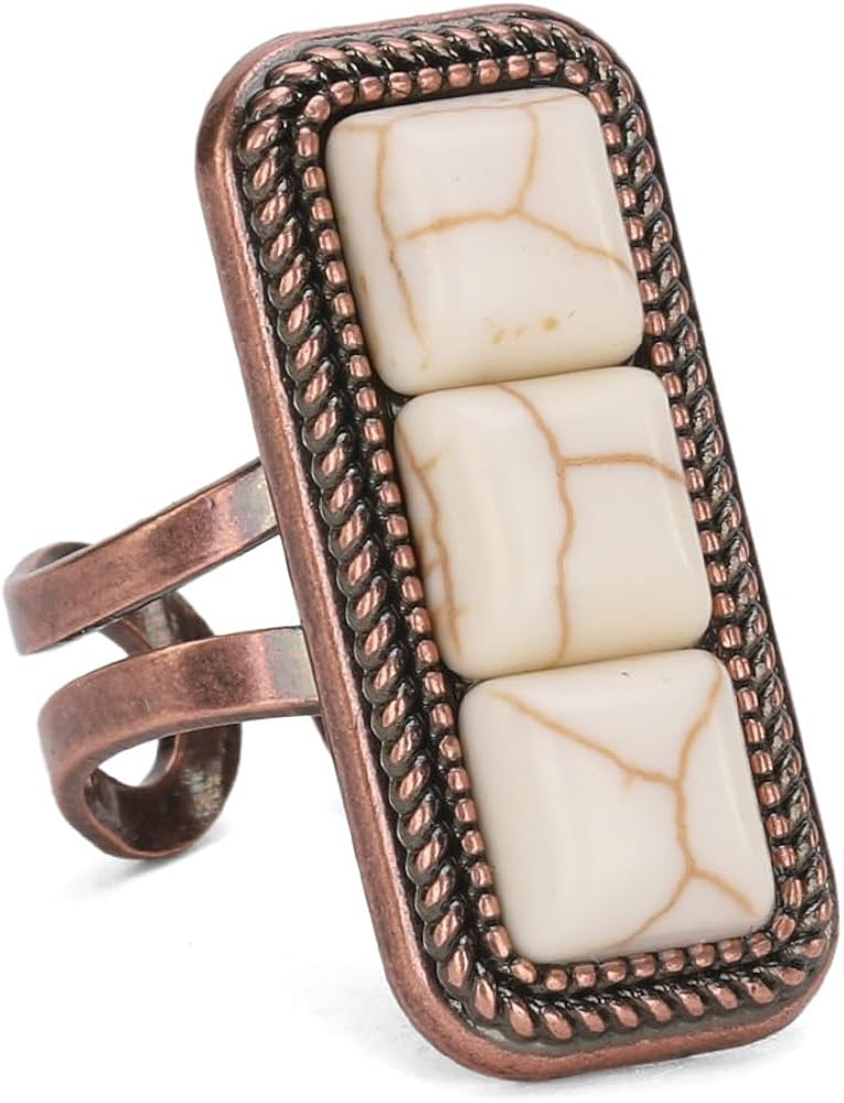 Montana West Rustic Couture's Bohemian Turquoise Cuff Ring for Women Cowgirl Gift | Amazon (US)