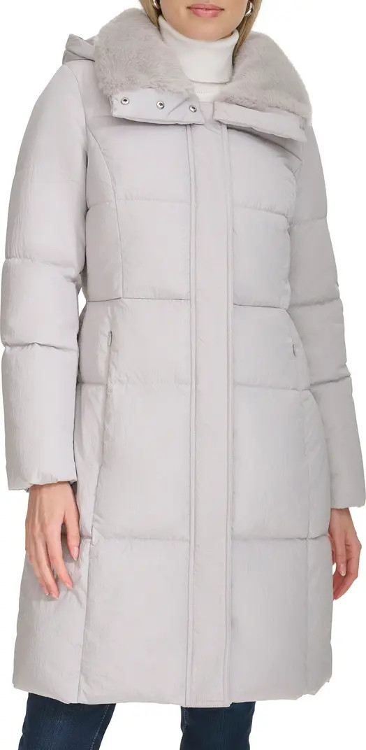 Cole Haan Channel Quilted Shimmer Nylon Puffer Coat with Removable Hood | Nordstrom | Nordstrom