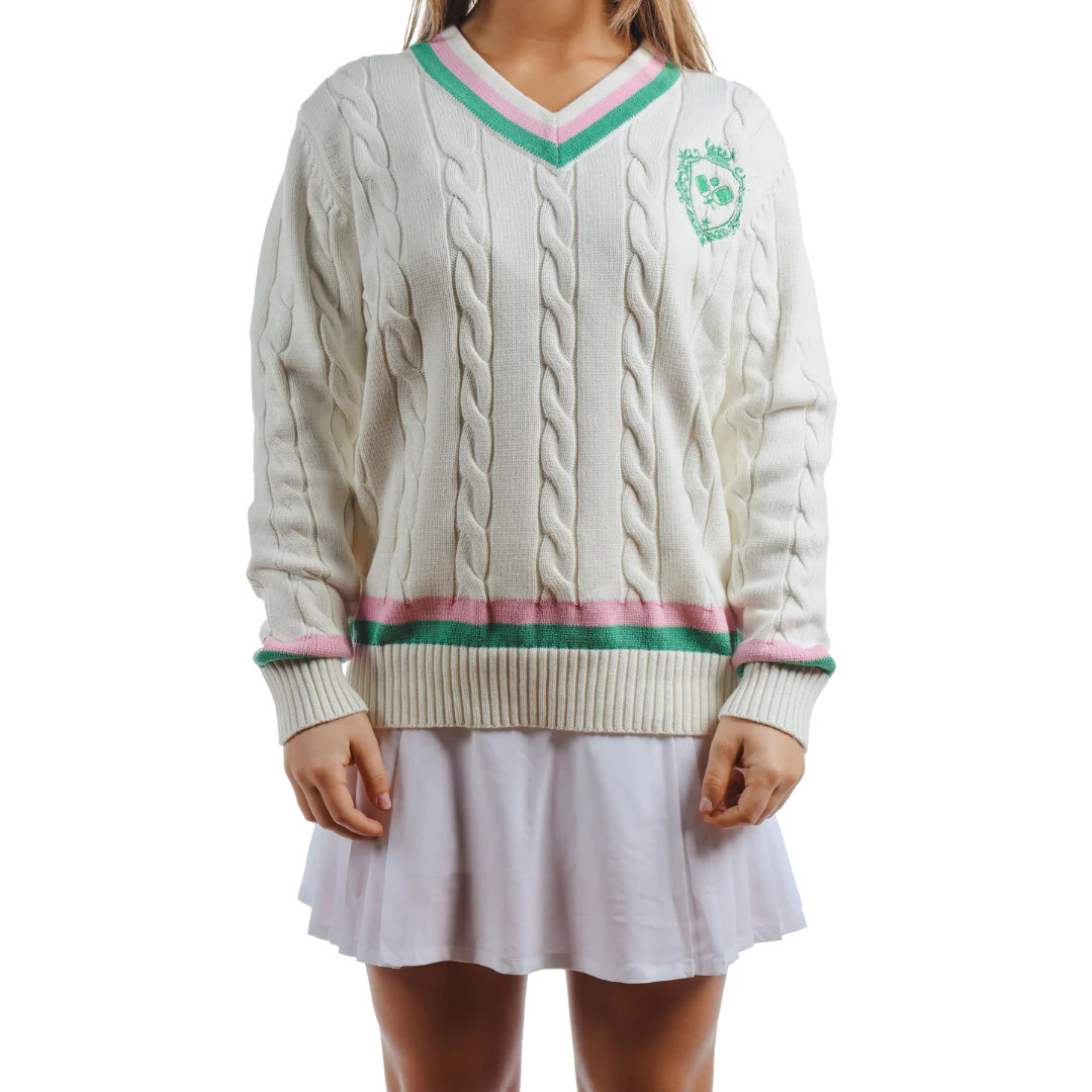 Cable Knit Sweater | Pickleball Prep