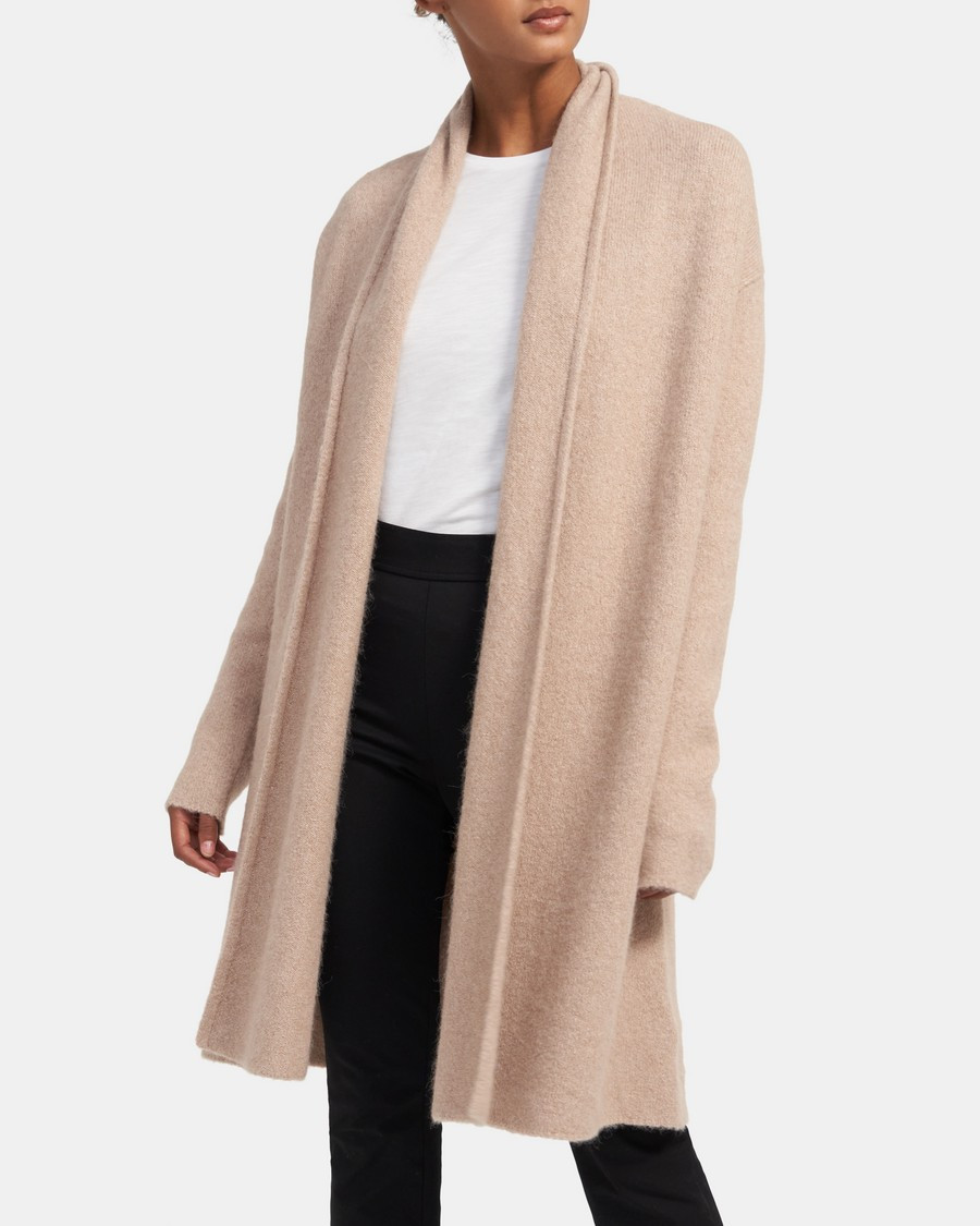 Cozy Cardigan in Alpaca Bouclé | Theory Outlet
