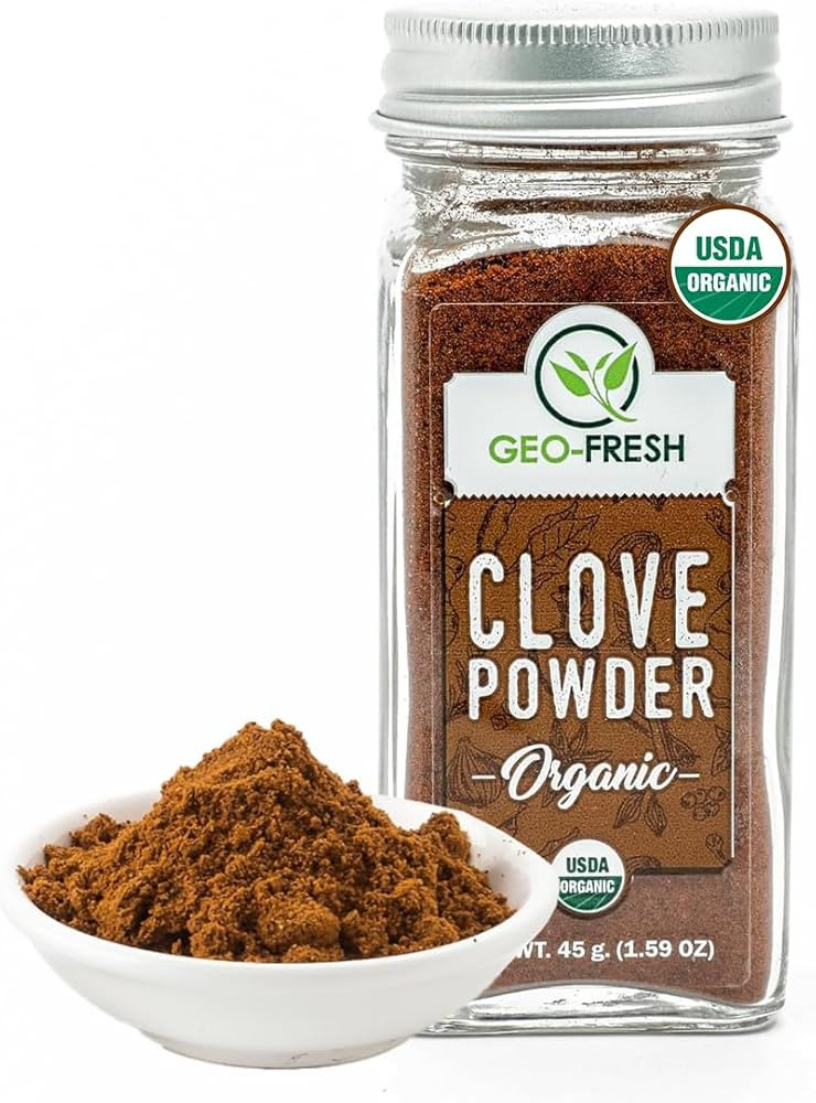 Geo-Fresh Organic Clove Powder – 1.59 oz Glass Jar – Ground Cloves – USDA Certified, Non-GM... | Amazon (US)