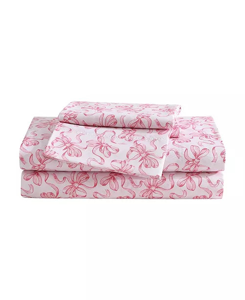 Betsey Johnson Printed Microfiber 4 Piece Sheet Set, Queen - Macy's | Macy's