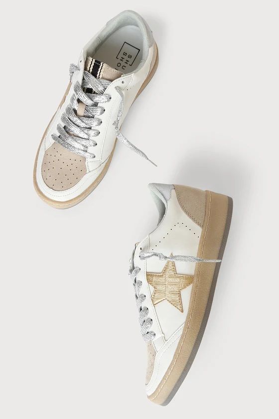 Milana Gold Metallic Colorblock Sneakers | Lulus (US)