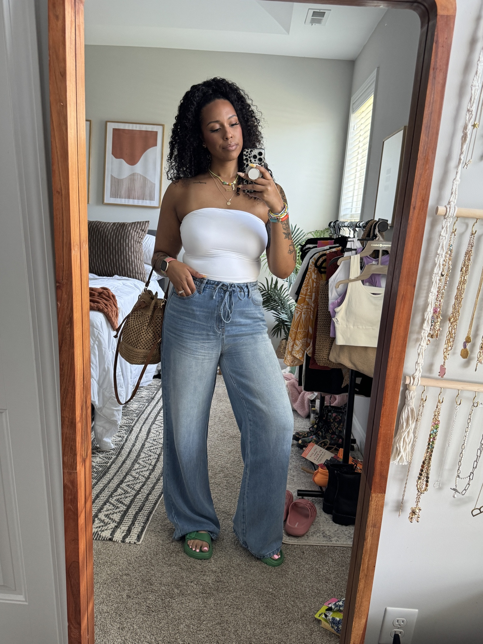 Pants are from Fashion Nova 
Beachfront Drapey Wide Leg Jeans

#LTKBeauty #LTKStyleTip #LTKMidsize