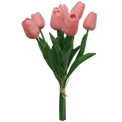 Artificial Pink Tulip Flowers 13" – 9-stem Tulip Bundle | Wayfair North America