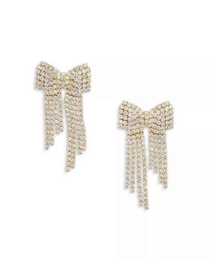 Selena Pavé Bow Statement Earrings in Gold Tone | Bloomingdale's (US)