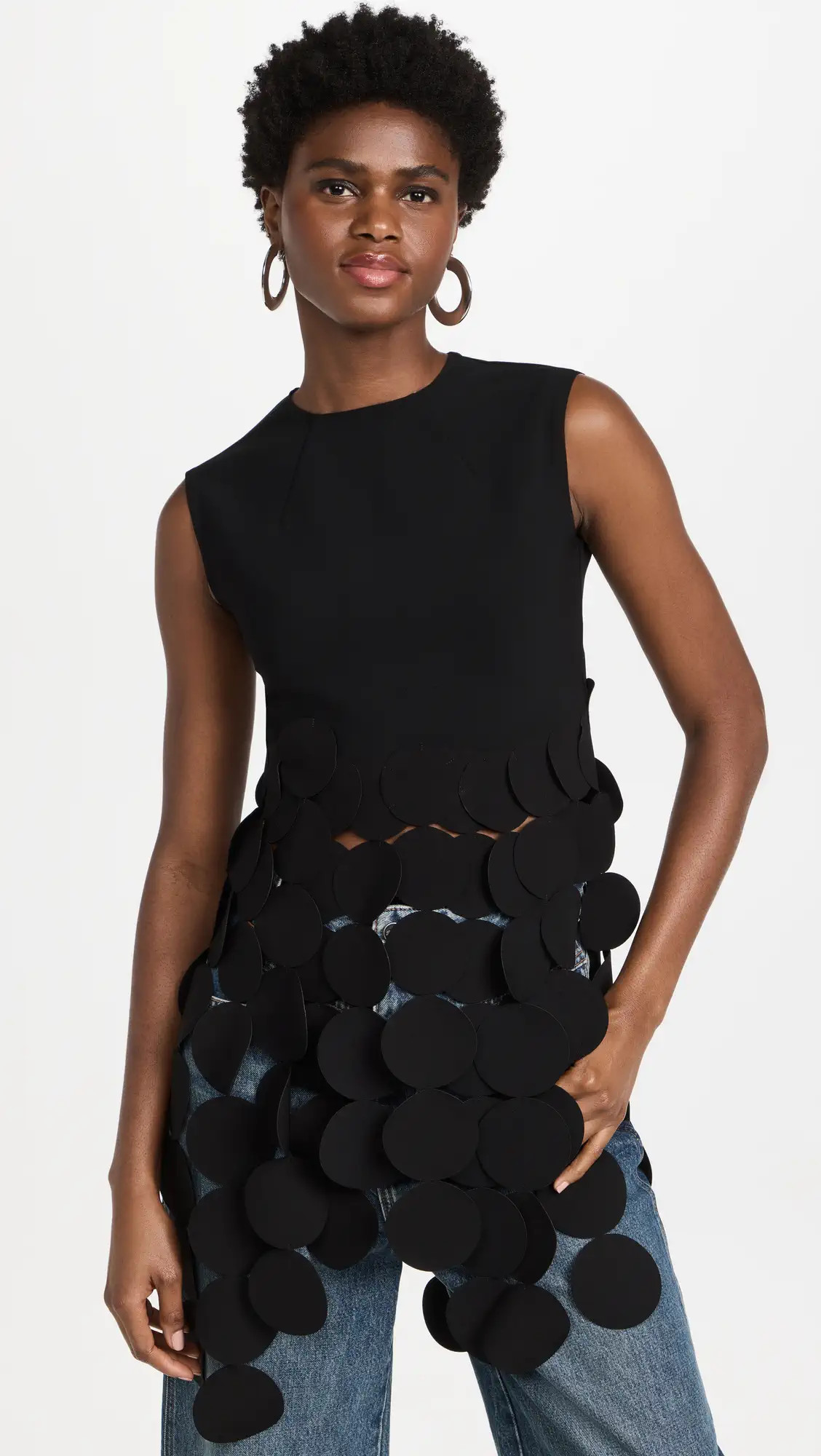 A.W.A.K.E. MODE Lazer Cut Multi Circle Top | Shopbop | Shopbop