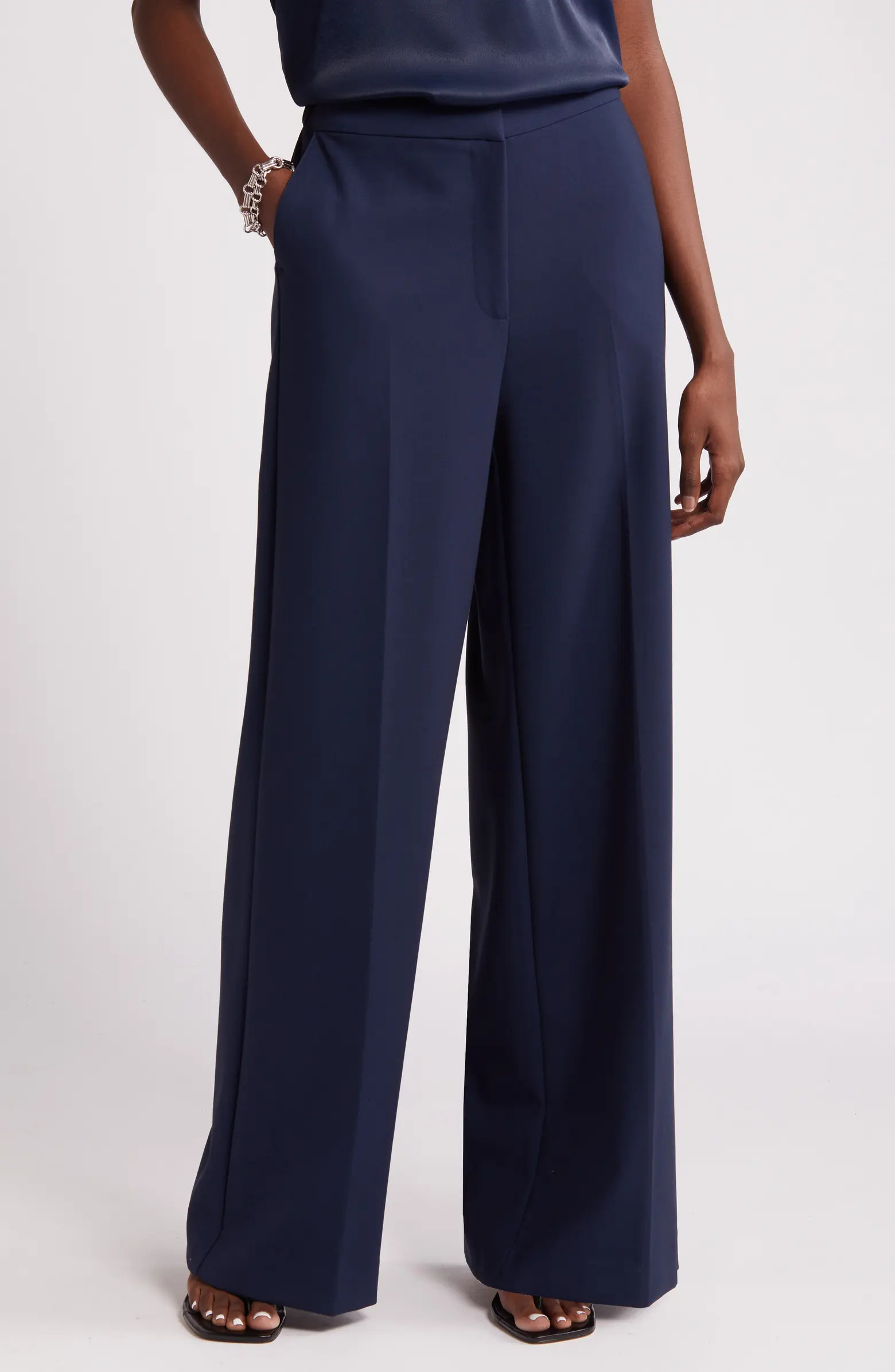 Flat Front Wide Leg Pants | Nordstrom