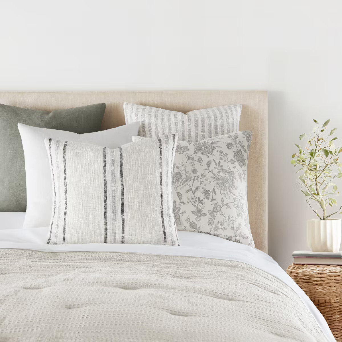 Yarn Dyed Cotton Decor Throw Pillow Cover and Pillow Insert Set in Bengal Stripe Pattern - Becky ... | Target