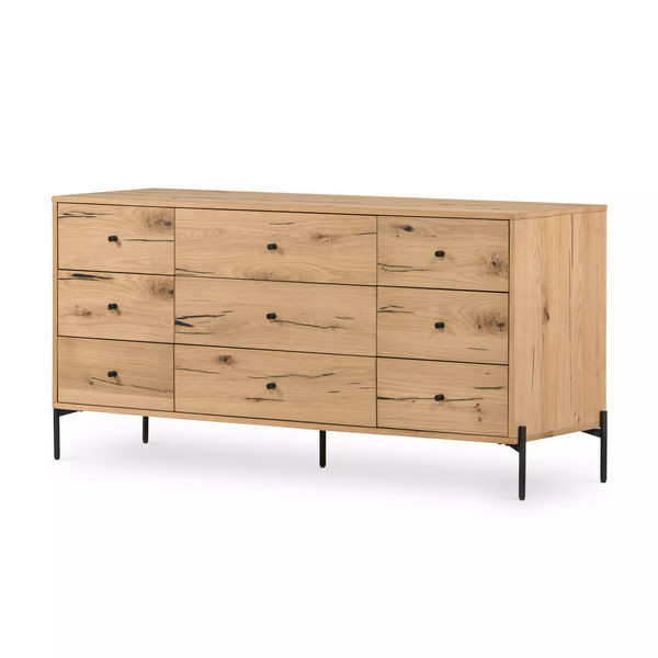 Eaton 9 Drawer Dresser Light Oak Resin | Scout & Nimble