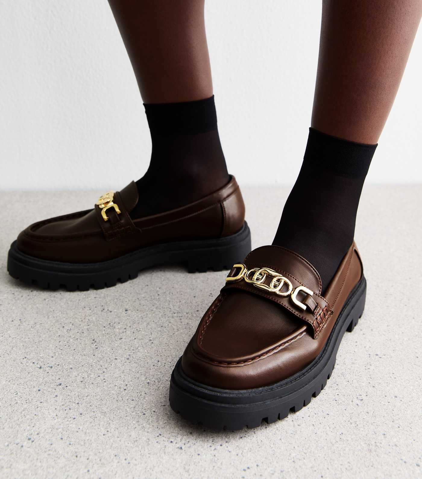 Wide Fit Brown Chain Loafers
						
						Add to Saved Items
						Remove from Saved Items | New Look (UK)