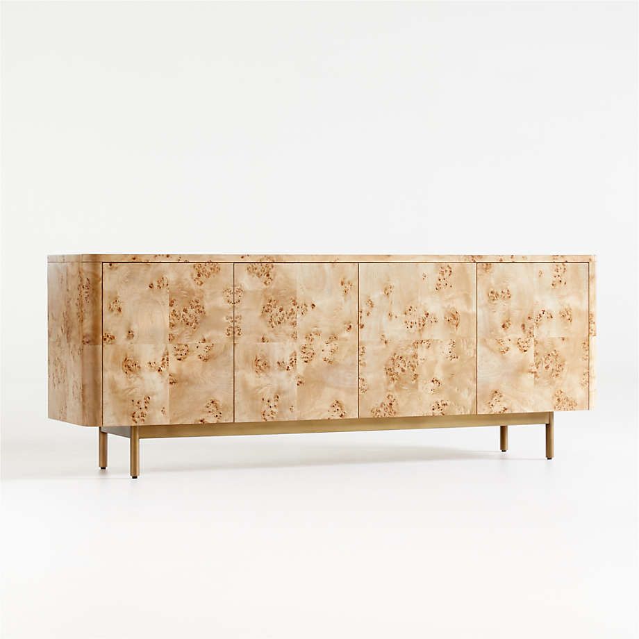 Mota Burl Wood Media Console/TV Stand with Storage + Reviews | Crate & Barrel | Crate & Barrel