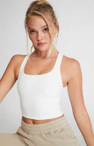 The North Face White EA Ruby Hill Rib-Knit Tank Top | PacSun