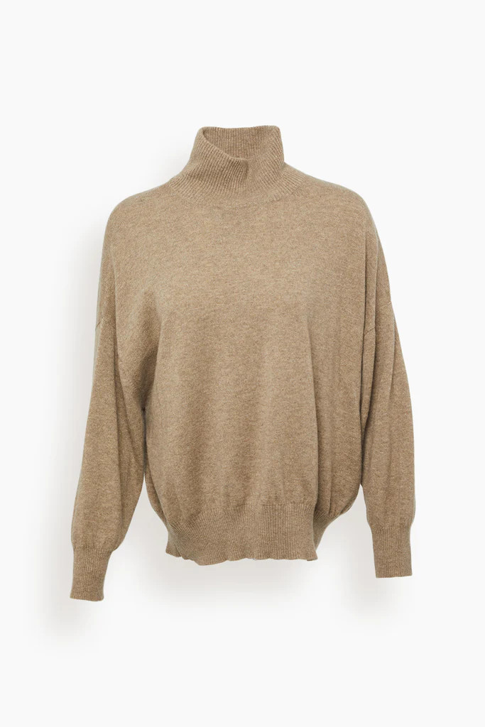 Murano High Collar Sweater in Brown Melange | Hampden Clothing